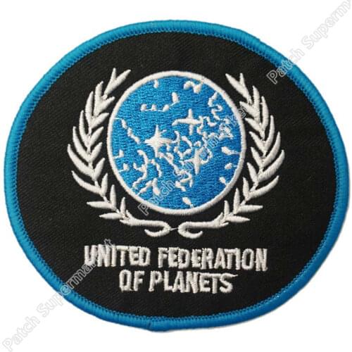 United Federation Planets Blue Costume Uniform Embroidered baseball cap Applique LOGO Iron On Patch Emo Goth Punk