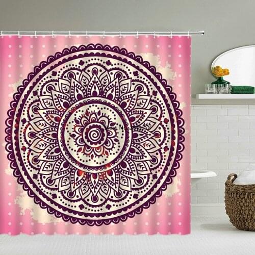 Indian Mandala Shower Curtain Bathroom Waterproof Cloth Printing Bohemia Decoration Bath Curtains large 240x180 With Hooks