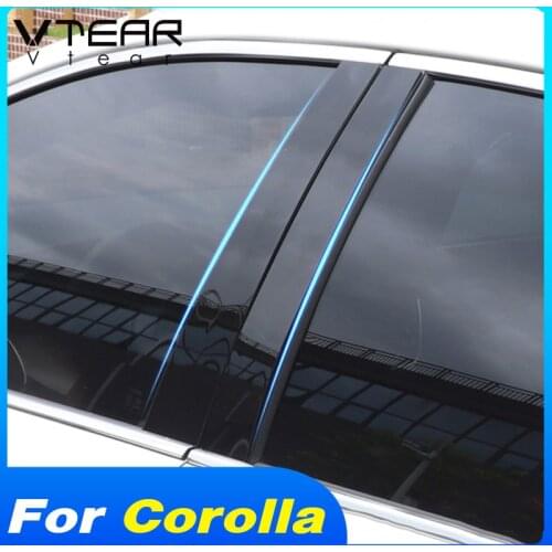 Vtear Car Styling Window Frame Cover Trim B C Pillar Sticker Decoration Exterior Accessories For Toyota Corolla Sedan 2021 Parts