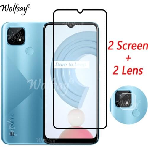 Full Cover Tempered Glass For Oppo Realme C21 Screen Protector For Oppo Realme C21 Camera Glass For Oppo Realme C21 Glass 6.5"