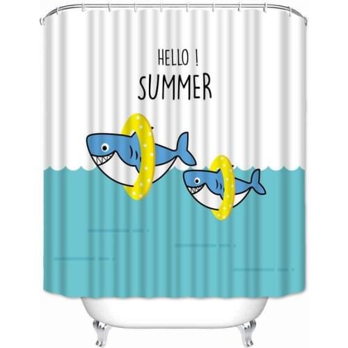 Musife Custom Hello Summer Cartoon Animals Shower Curtains Bathroom Curtain douchegordijn waterproof home decoration gift