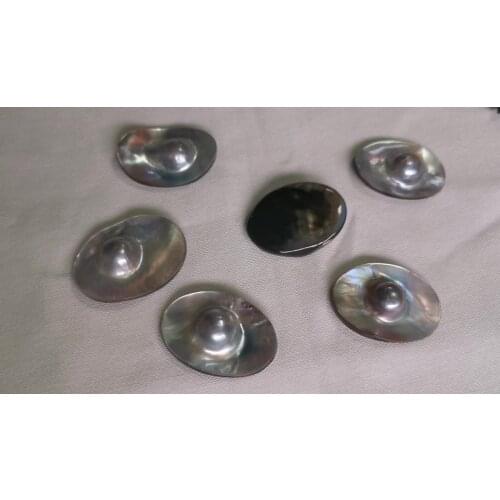 Hot Sale Black Mabe Pearl Oval Shape Sea Shell loose Pearl Beads