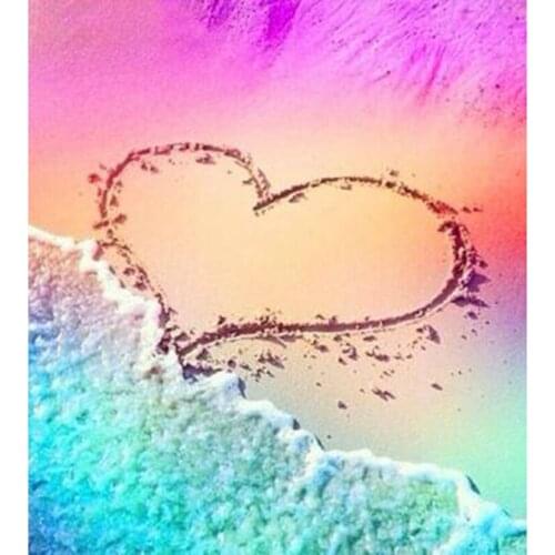 5D DIY Square/Round Diamond Landscape Painting Love Beach Beauty Picture Cross Stitch Embroidery Home Decoration Artwork WG3024