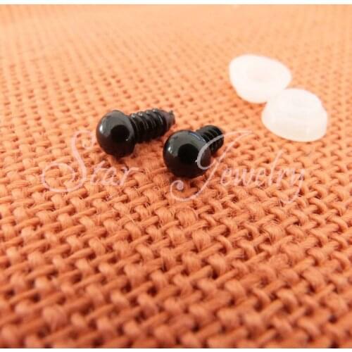 6mm full black plastic safety toy eyes with washer/100pcs/lot (not 100 pair)
