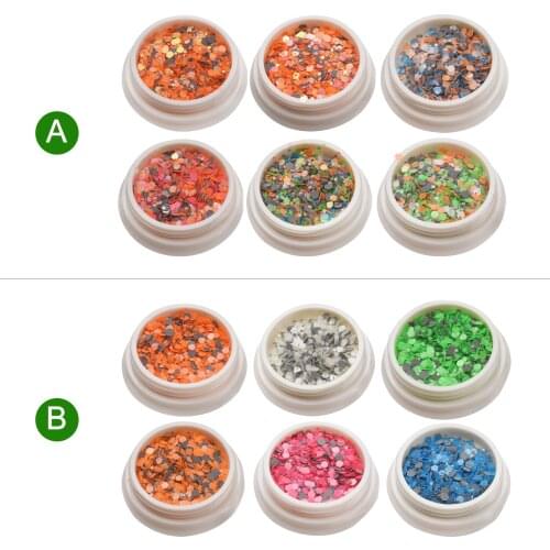 6pcs/set Nail Glitter Powder Pigment Flashing Crystal Sequins Gold Silver for French Nail Extension Manicure Art Decoration