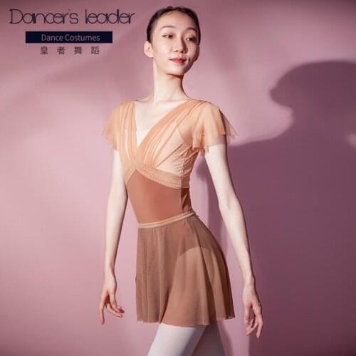 Ballet Leotard For Woman Sexy Swimsuit Mesh V-neck Gymnastics Leotard Ballerina Dancing Wearing Leotard