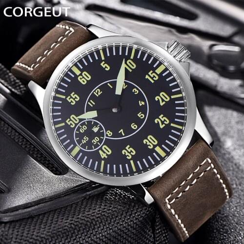 CORGEUT Mens Watches Top Brand Luxury Mechanical Watch Men Fashion Luminous Army Waterproof Men Wrist Watch Relogio Masculino
