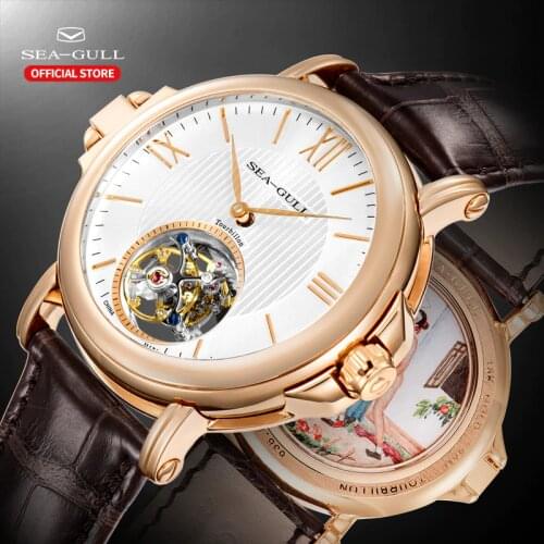 2020 New Seagull Mens Tourbillon Watch Spring Summer Autumn Winter Four Seasons Limited Edition 18K Rose Gold Flip Case 638.867