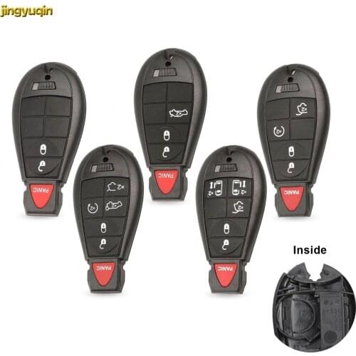 Jingyuqin Smart Remote Car Key Shell For Jeep Grand Cherokee Chrysler 300 Town Country Dodge Challenger Charger Journey 3/4/5/6B