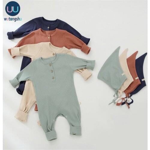 Baby Rompers Ribbed Kids Jumpsuit Pajamas Winter New Born Boys Clothes Baby Boy Rompers Sets Infant Clothes Autumn NewBorn
