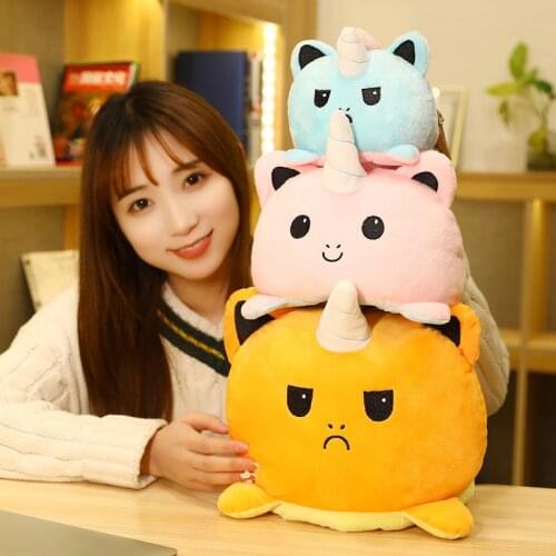 20-40cm pulpo Reversible Unicorn Kids Cat Gato Kids Plushie Plush Animals unicorn Double-Sided Flip Doll Cute Toys For Pulpos