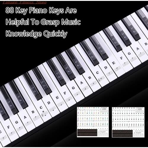 Piano Sticker Transparent Piano Keys Electronic Keyboard Key Sticker Piano Stave Note Sticker For Key Music Decal