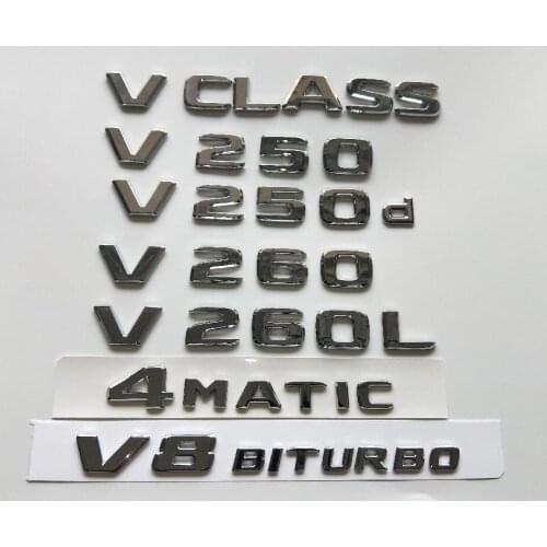 Chrome for Mercedes Benz V Class W447 MPV V200 V220 V250 V250d V260 V260d V200L V220L V250L V260L V280L Emblem 4MATIC Emblems
