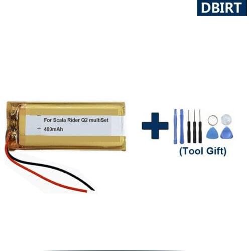 Tools Gift + 400mAh 2 Wires Plug Battery For Scala Rider Q2 & multiSet Helmet Accumulator AKKU