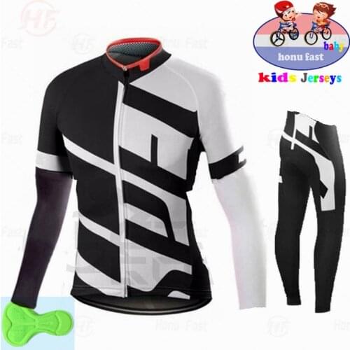 2022 Spring/Autumn Kids Cycling Jersey Set Maillot Ropa Ciclismo Quick Drying Boys Long Sleeve Bike Set Solid Color Bike Uniform