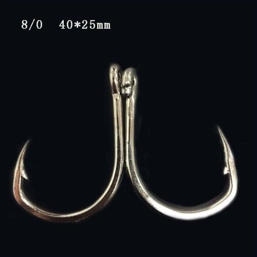CN06 8/0 50pcs Stainless steel Assist hook Sea Fishing Hook Jigging Hook Metal jig hooks