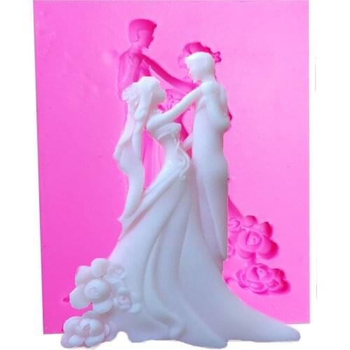 Man and woman dancing Wedding silicone mold fondant mould cake decorating tools chocolate gumpaste molds T1066