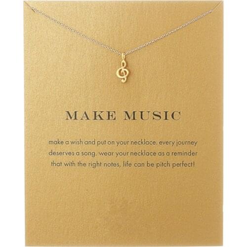 Music Note Treble Musical Symbol G Clef Gift Statement Necklace Chain Pendant for Woman Vintage Art Necklace Collar Femme 2020