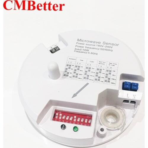 Newest arrival Led Microwave Radar Sensor Switch AC220V light control Human Body Motion HF Detector Lights Switch 16W