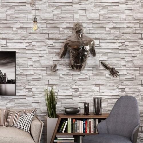 Beibehang Retro imitation brick wallpaper gray brick wallpaper living room study bar hotel hotel 3d wallpaper papel de parede