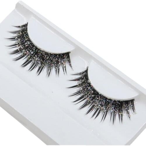 A pair Natural Tapered False Eyelash Exaggerated Fashion Glitter Fake Eyelashes Makeup Tools