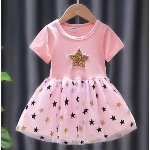 Baby Girls Dress Summer Clothes Princess Party Tulle Toddler Dresses Infant Clothing Star Children Birthday Tutu Dress Vestidos