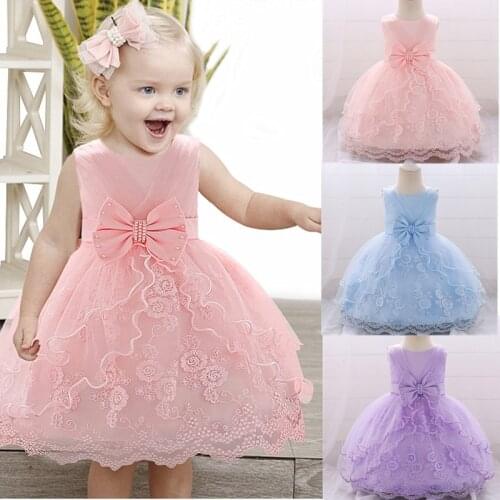 Newborn Baby Girl Dress 0-24M The First Birthday Party Baby Girls Birthday Dresses For Infant Lace Vestidobaptism Princess Dress