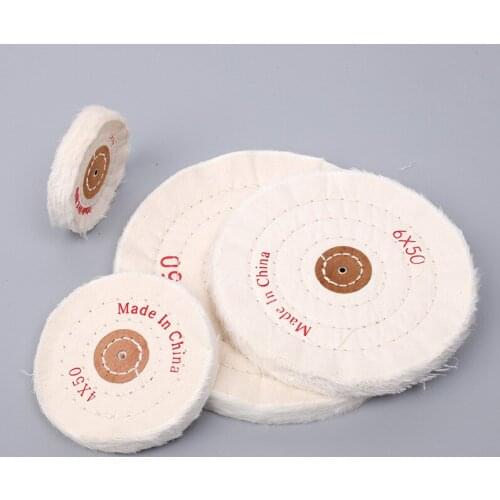 2/3/4/5/6/7/8" White Cloth Wheels Buffing Polishing Wheel for Wood Metal Jewelry Mirror Polish Grinder Pad Abrasive Tool