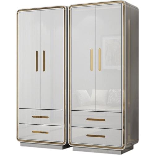Simple small apartment bedroom painted wardrobe door-to-door panel locker wardrobe cabinet