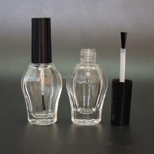 10ml Empty polish nail bottle with brush clear cosmetics bottles F1069