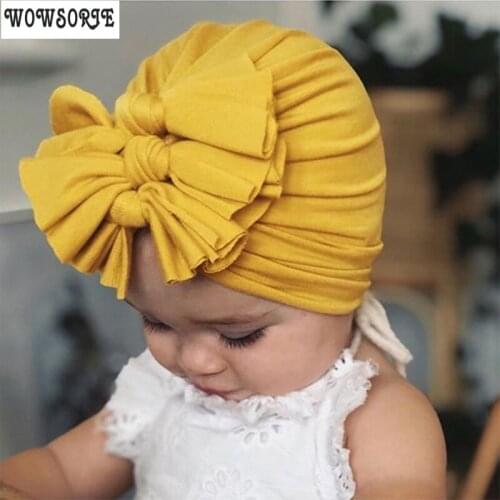 Baby Caps newborn hat Girls Cotton cap Elastic Scarf Turban Head Wrap hats girls kids Toddlers photography accessories Soft hat
