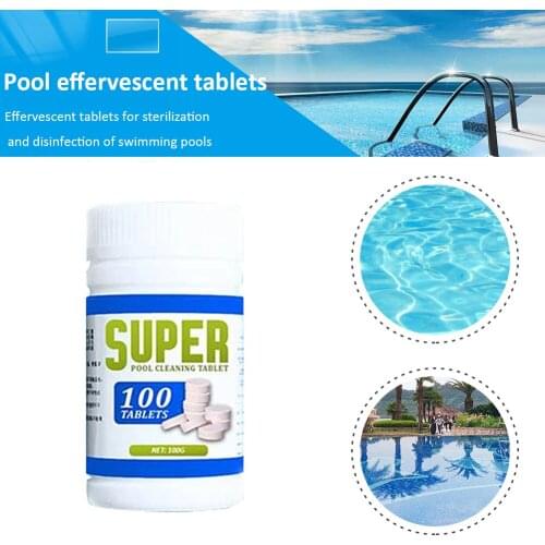 Swimming Pool Cleaning Tablets Disinfection Pills Chlorine Tablets Instant Effervescent Pipes Cleaning Water Pool Cleaning 50pcs