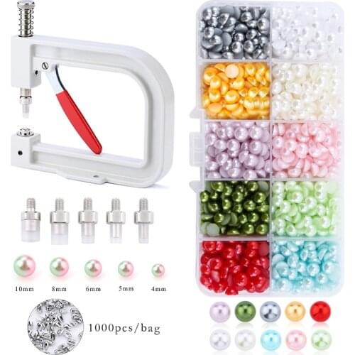 Half Pearl Setting Machine Rivet Buttons DIY Clothing Tool Pearl Rivet Buttons for Best Decoration Press Cloth Accessories