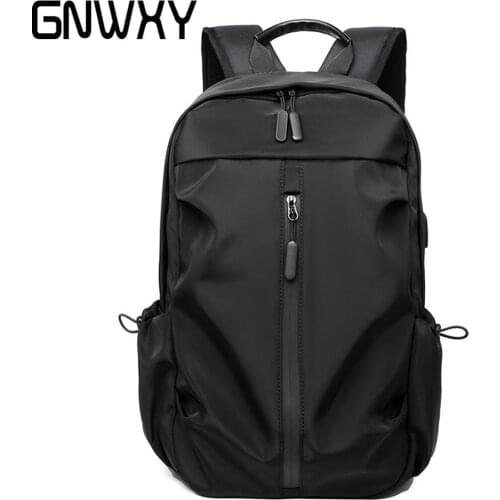 Waterproof Oxford Cloth Backpack Men Laptop Bag Breathable Mens Business Travel Backpack Simple Pure Color Leisure Backbag