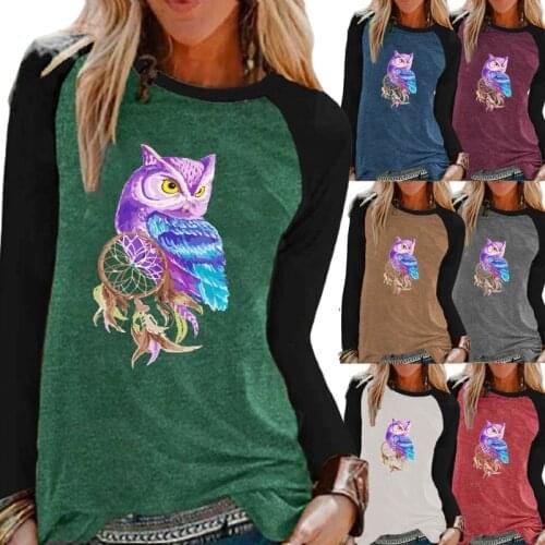 New Autumn Clothing for Women Fashion Printing Graphic T-shirt Long Sleeve Round Neck Pullover Loose Shirt Casual Tops