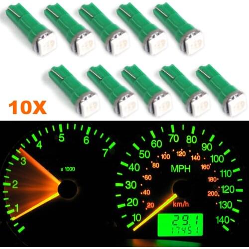 10pcs T5 17 37 73 74 SMD 5050 Wedge Instrument Dashboard Car LED Light Bulb For Ford Car Styling