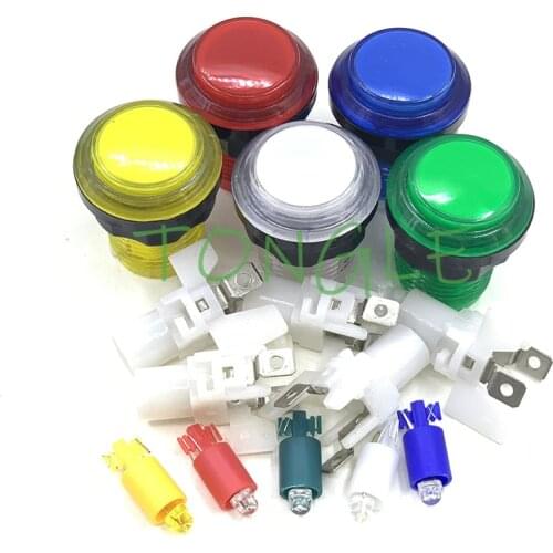 100Pcs/lot Arcade Led Illuminated Push Buttons Built-In 5V LED Light With Micro Switch 5 color for choose