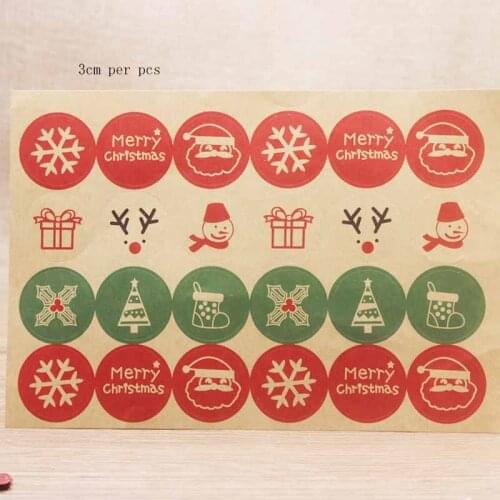 100PCS Mixed kraft Christmas Theme series sticker labels gifts/candy faovrs/souvenirs decoration Seal Sticker Labels