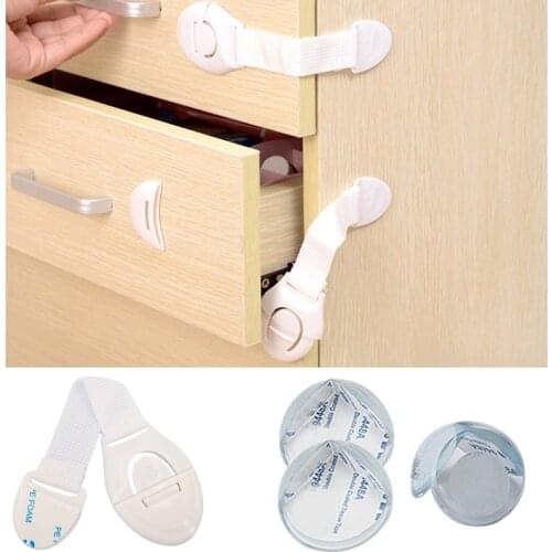 2/10pcs/Lot Drawer Door Cabinet Cupboard Toilet Safety Locks Baby Kids Safety Care Plastic Locks Straps Infant Baby Protection