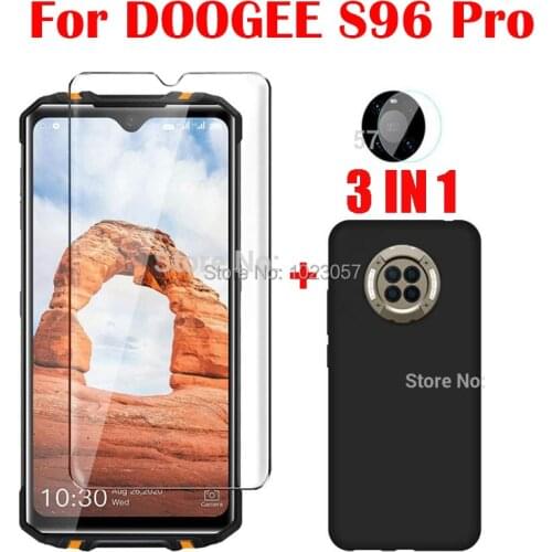 3-in-1 Case + Camera Tempered Glass On For DOOGEE S96 Pro 6.3'' ScreenProtector Glass For DOOGEE S96 Pro 2.5D Glass