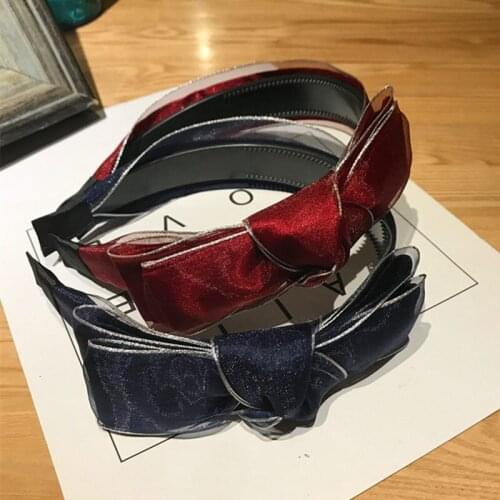 30pcs/lot DIY Multi Simple Fabrics Bowknot Head Band Creative Wide Lady Wash Face HeadBands Hair Styling Tools Accessory HA1130