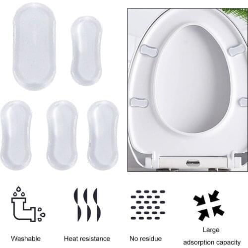 5pcs Toilet Seat Bumper Shockproof Pads Home Hygienic Replacement Parts Bathroom Universal Silicone Strong Adhesive Protective