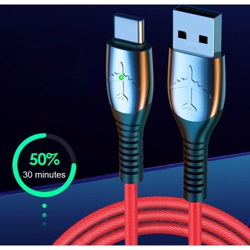 5A USB Type C Cable Supercharge For Huawei P40 Honor Xiaomi Mi11 Oneplus Mobile Phone Fast Charging USB C Type C Kabel LED Wire