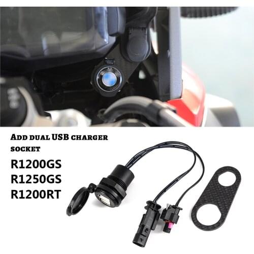 Motorcycle Power Adapter Dual USB Charger Cigarette lighter Waterproof Plug Socket For BMW R1200GS R1200RT R1250GS ADV LC