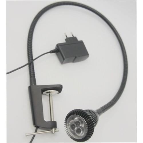 3W Aluminum Clip Table Gooseneck Led Light Work Station With Plug