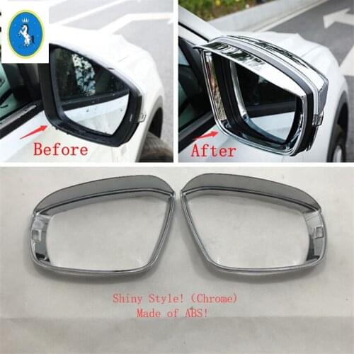 Yimaautotrims Auto Accessory Chrome Rearview Mirror Rain Eyebrow Shade Rainproof Cover For Volkswagen T-Roc T Roc 2018 - 2021