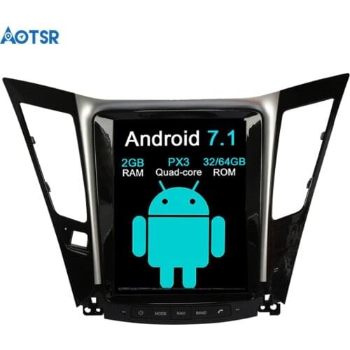 Aotsr Tesla style Android 7.1 Car GPS Navigation No DVD Player For Hyundai Sonata 2012 2013 2014 stereo unit multimedia Satnav