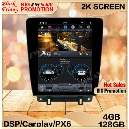 4+128G Tesla Screen For 2010 2011 2012 2013 2014 Ford Mustang Android 9 Unit Car Multimedia Player GPS Audio Radio Stereo