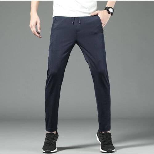 Brand Men Casual Pants Mens Trousers Straight Breathable Full Fashion Thin Mesh breathing Fitness Sweatpants jogging Pant Male