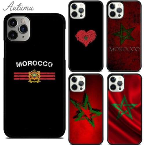 Flag of Morocco Phone Case for iPhone 11 12 Pro Max mini X XR XS SE 2020 5 6S 7 8 Plus Samsung Galaxy S8 S9 S10 Cover shell